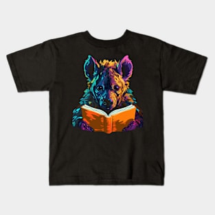 Hyena Reads Book Kids T-Shirt